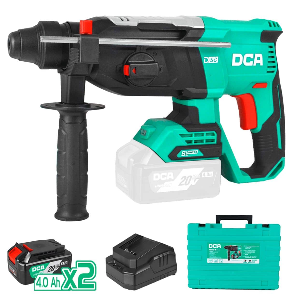 ROTOMARTILLO 20V 600W 26MM 3.1J 0-960/MIN 2X4.0AH BRUSHLESS - ADZC02-26EM