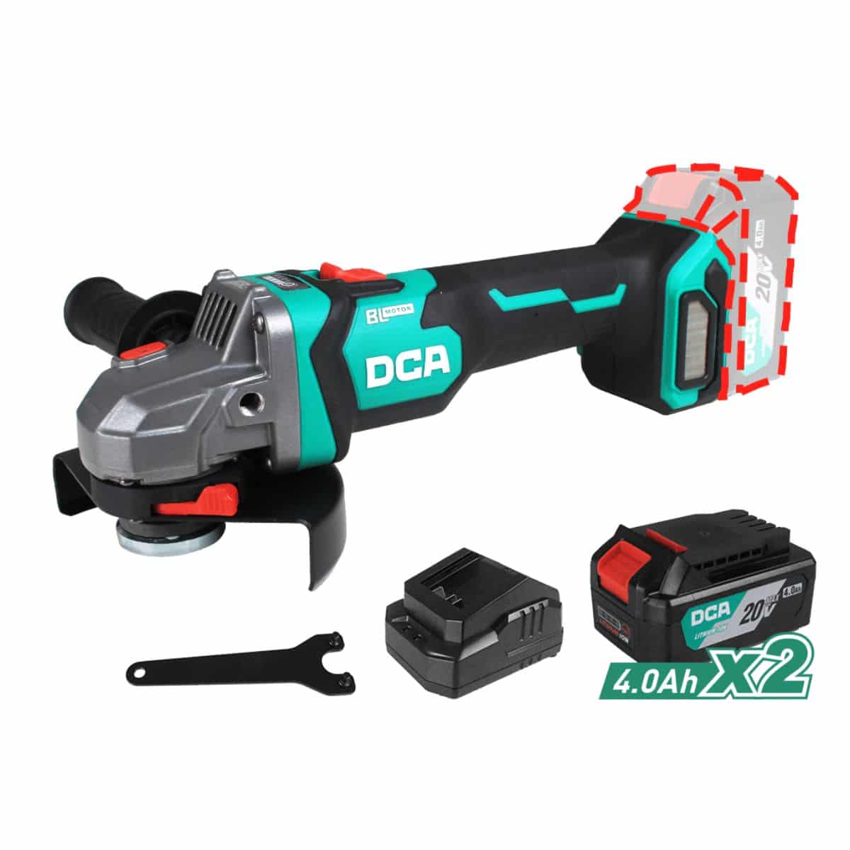 AMOLADORA 20V BRUSHLESS 125MM 5.0” M14 9000/MIN 2X4.0AH MALETIN - ADSM04-125EM